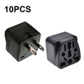 10 PCS WY-6 10A 250V Enchufe de conversión poroso de EE. UU., WY-6 Black