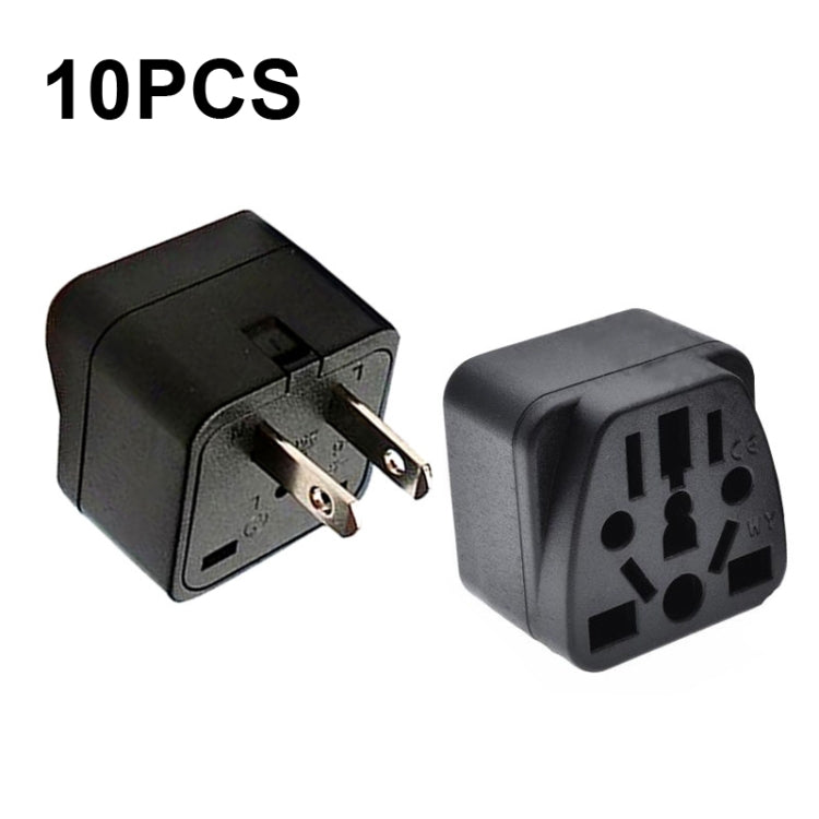 10 PCS WY-6 10A 250V Enchufe de conversión poroso de EE. UU., WY-6 Black