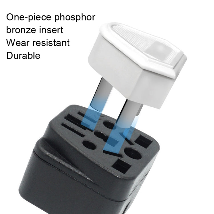 10 PCS WY-6 10A 250V Enchufe de conversión poroso de EE. UU., WY-6 Black