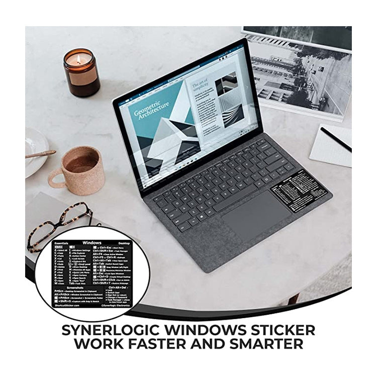 5 uds PC referencia teclado atajo adhesivo adhesivo para PC portátil escritorio, Black