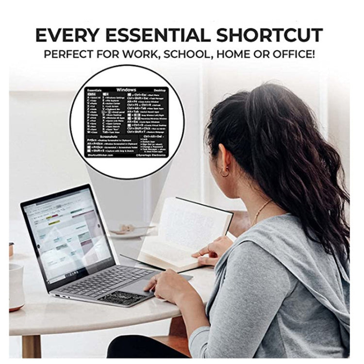 5 uds PC referencia teclado atajo adhesivo adhesivo para PC portátil escritorio, Black