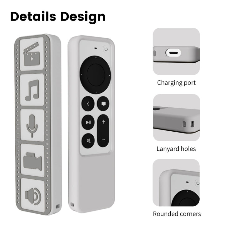 Funda protectora antideslizante impermeable de silicona para mando a distancia para Apple TV 4K 2021, (Brown), (Black), (Gray White), (Luminous Color)