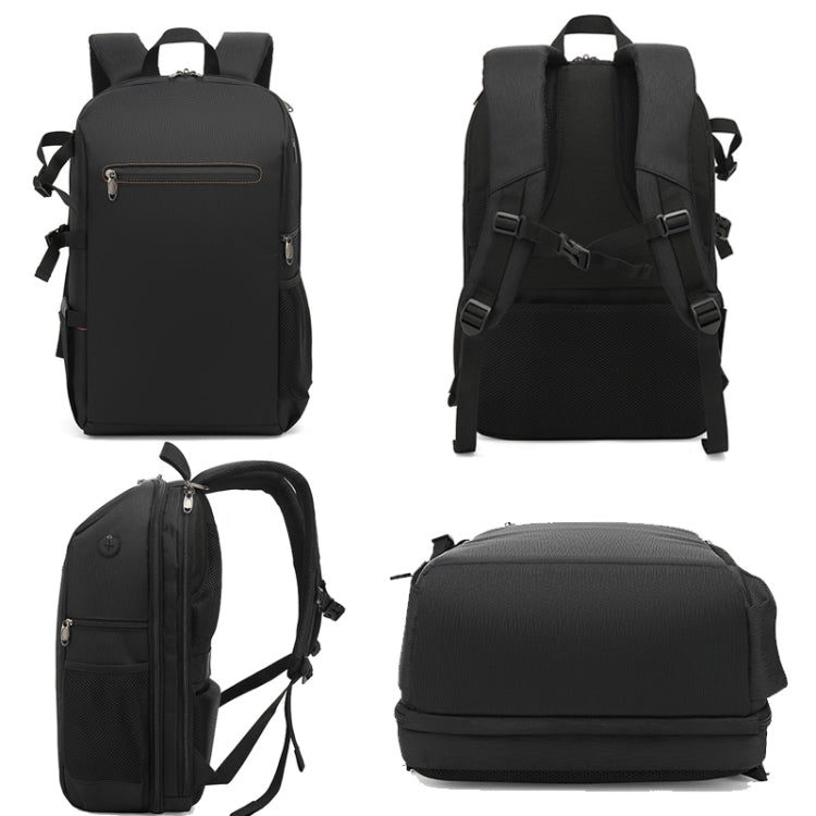 Mochila impermeable para fotografía de tela Oxford Mochila para portátil de 17 pulgadas, Naranja, Gris