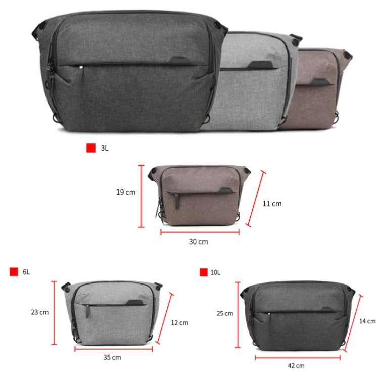 Bolsa de mensajero de cámara SLR de fotografía impermeable portátil, 3L Dark Gray, 3L Light Gray, 3L Coffee Brown, 6L Dark Gray, 6L Light Gray, 6L Coffee Brown, 10L Dark Gray, 10L Light Gray, 10L Coffee Brown