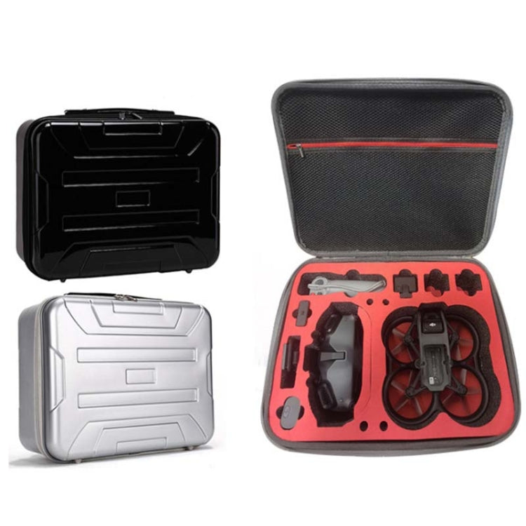 Estuche de transporte impermeable de carcasa dura de PC para Dron DJI Avata, Negro, Plata