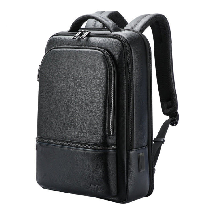 Bopai 61-70111 Mochila antirrobo impermeable con varios compartimentos de piel de vaca con orificio de carga USB, 61-70111