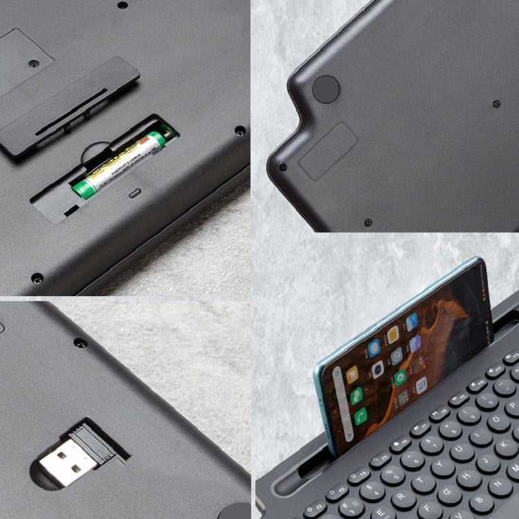 Teclado inalámbrico Bluetooth 2.4G con soporte para ranura para tarjeta, With Touchpad, No Touchpad