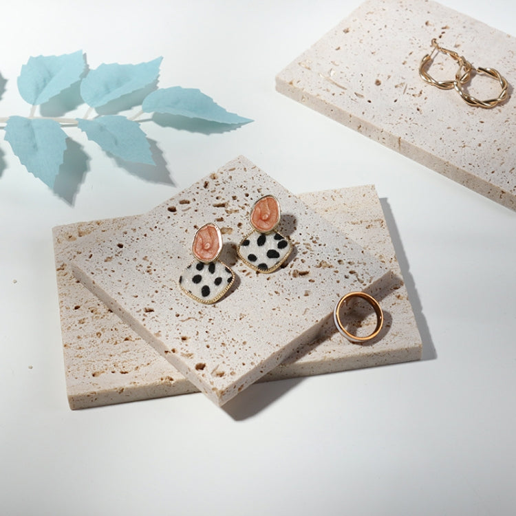 Soporte de exhibición de joyería de accesorios de tiro de joyería de piedra de cueva de 2 piezas, Beige (10x10cm), Beige (10x15cm), Gray (10x10cm), Gray (10x15cm)