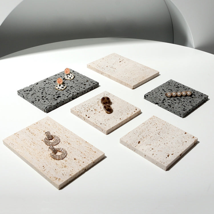 Soporte de exhibición de joyería de accesorios de tiro de joyería de piedra de cueva de 2 piezas, Beige (10x10cm), Beige (10x15cm), Gray (10x10cm), Gray (10x15cm)