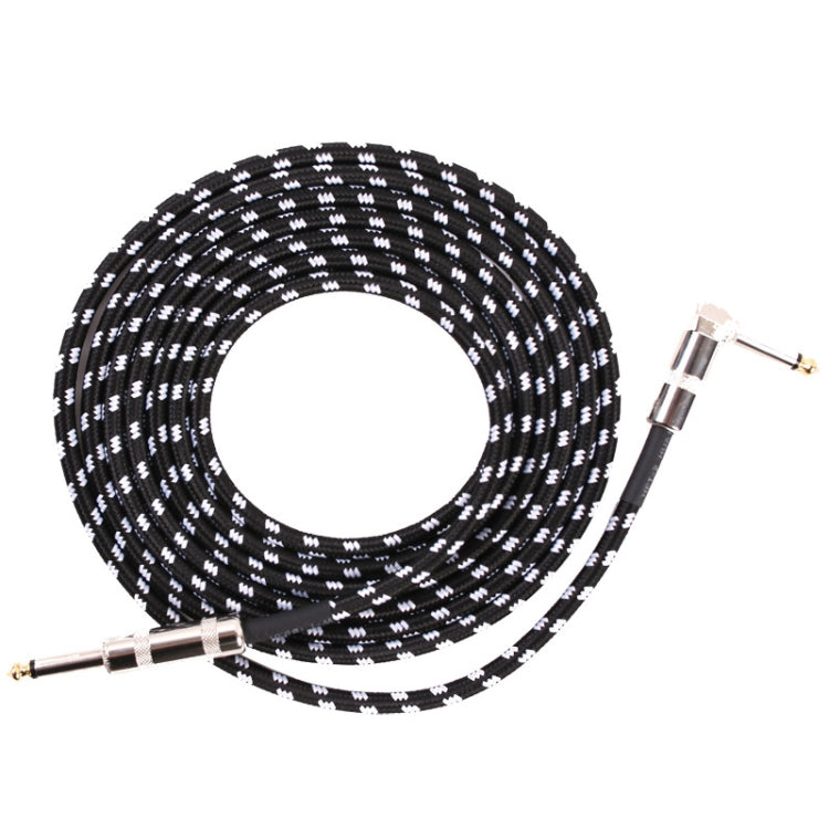 Cable de conexión de guitarra Folk Bass Performance Reducción de ruido Codo Cable de guitarra de audio, tamaño:, 0.5m(Black White), 1m(Black White), 3m(Black White), 6m(Black White)