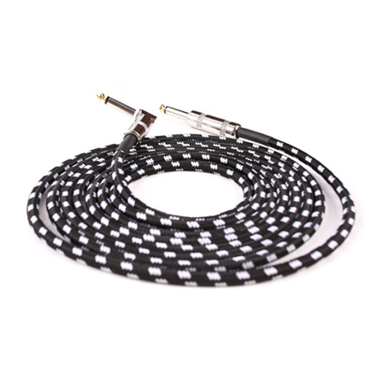 Cable de conexión de guitarra Folk Bass Performance Reducción de ruido Codo Cable de guitarra de audio, tamaño:, 0.5m(Black White), 1m(Black White), 3m(Black White), 6m(Black White)