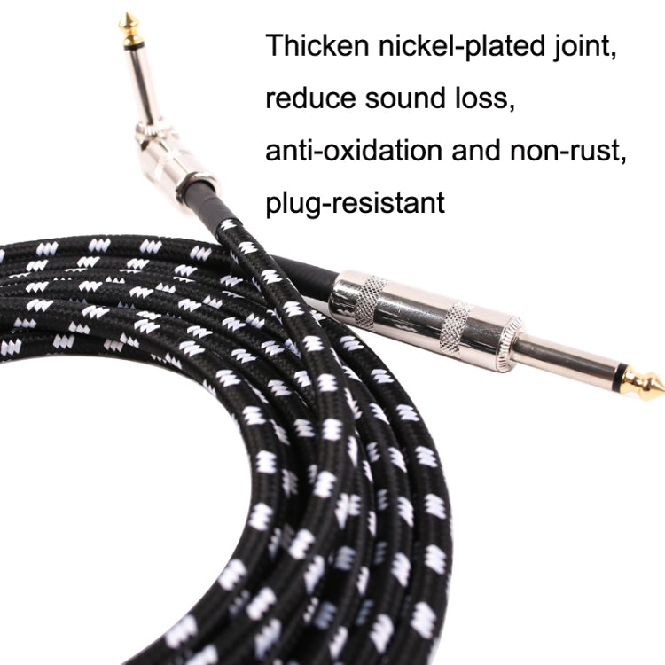 Cable de conexión de guitarra Folk Bass Performance Reducción de ruido Codo Cable de guitarra de audio, tamaño:, 0.5m(Black White), 1m(Black White), 3m(Black White), 6m(Black White)