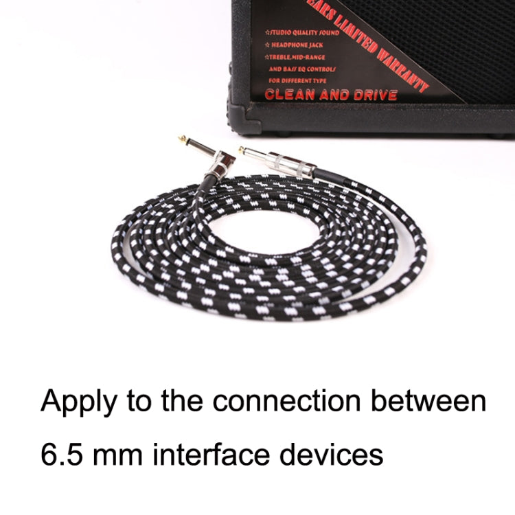 Cable de conexión de guitarra Folk Bass Performance Reducción de ruido Codo Cable de guitarra de audio, tamaño:, 0.5m(Black White), 1m(Black White), 3m(Black White), 6m(Black White)