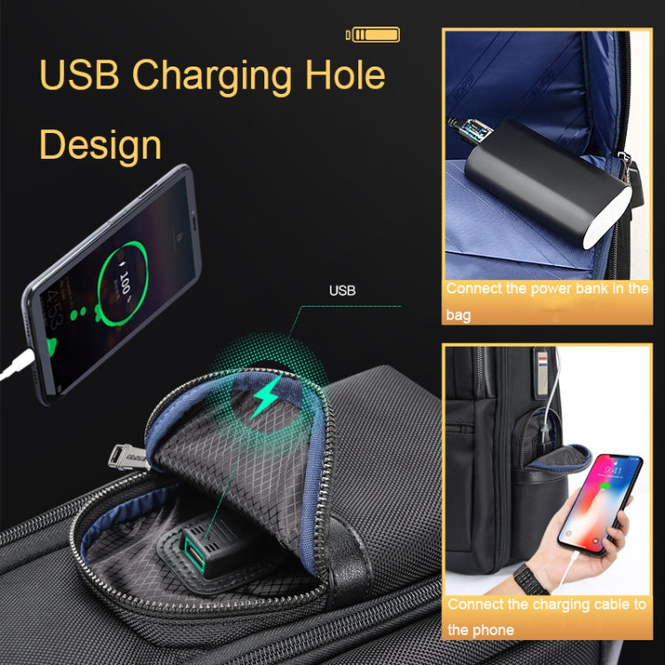 Bopai 61-86611 Mochila para computadora portátil antirrobo resistente al desgaste multifuncional con orificio de carga USB