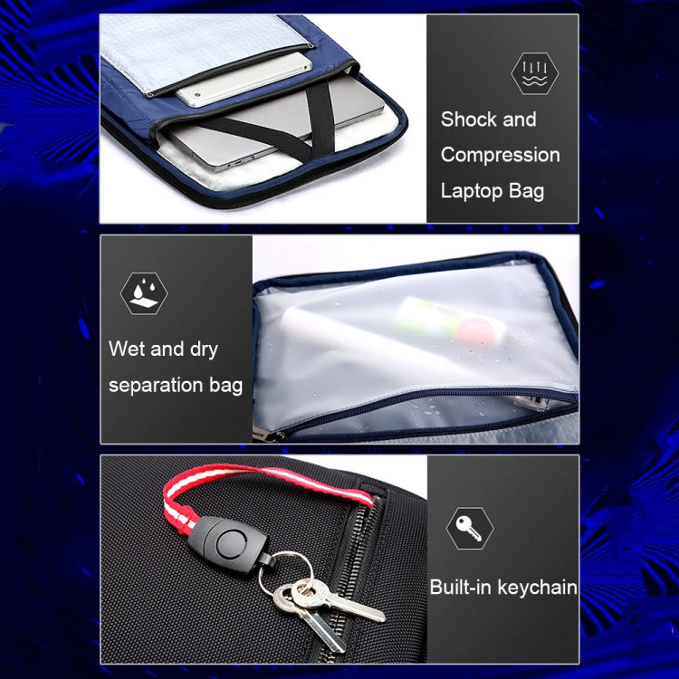 Bopai 61-86611 Mochila para computadora portátil antirrobo resistente al desgaste multifuncional con orificio de carga USB