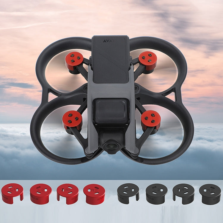 4 PCS / Set Sunnylife AT-MD475 Cubierta de motor de aleación de aluminio impermeable a prueba de polvo para DJI Avata, Rojo, Negro