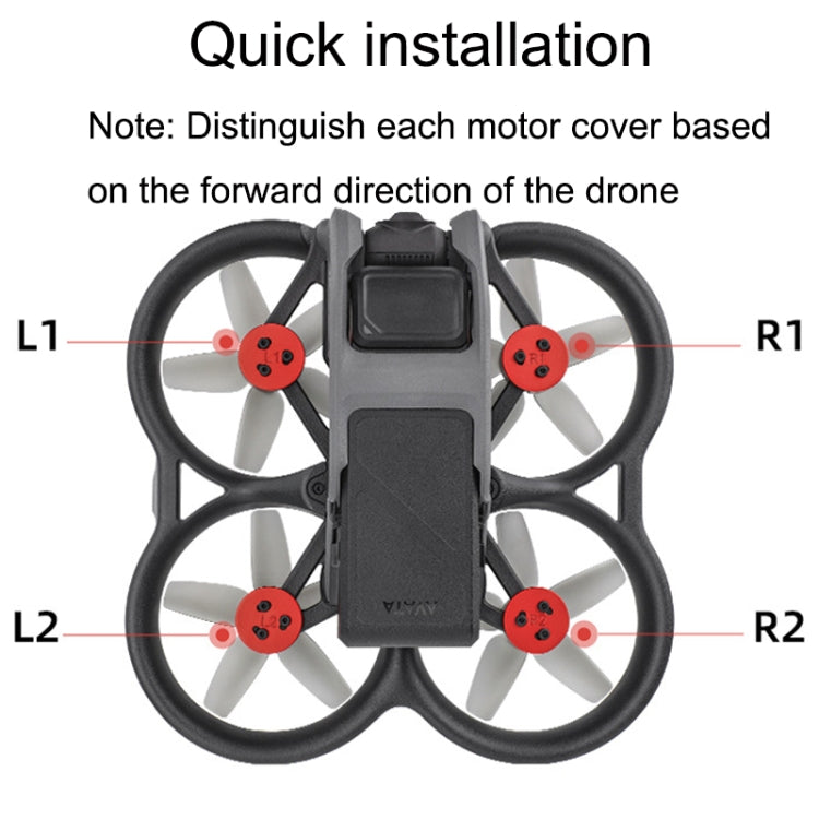 4 PCS / Set Sunnylife AT-MD475 Cubierta de motor de aleación de aluminio impermeable a prueba de polvo para DJI Avata, Rojo, Negro