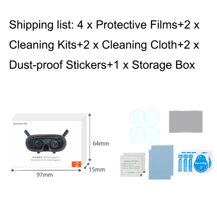 Sunnylife AT-BHM476 HD Protector de gafas de película a prueba de explosiones para DJI Goggles 2, Goggles 2 Film