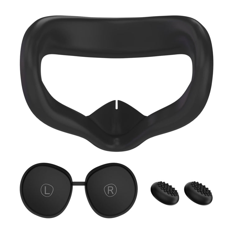 Máscara de ojos de silicona VR + cubierta protectora de lente + sombrero de joystick, para Oculus Quest 2, Eye Mask+Lens Protective Cover+Joystick Hat (Black), Eye Mask+Lens Protective Cover+Joystick Hat (White)                                         ...