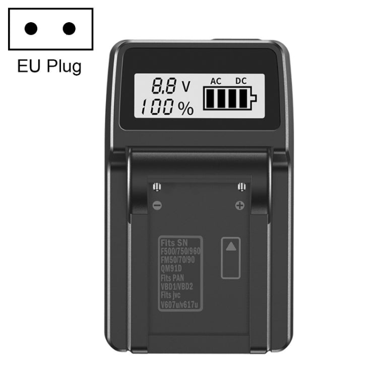 Cargador de batería de cámara de cargador único LCD, enchufe de la UE