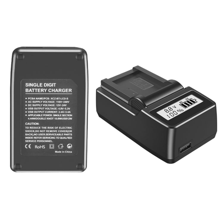 Cargador de batería de cámara de cargador único LCD, enchufe de la UE