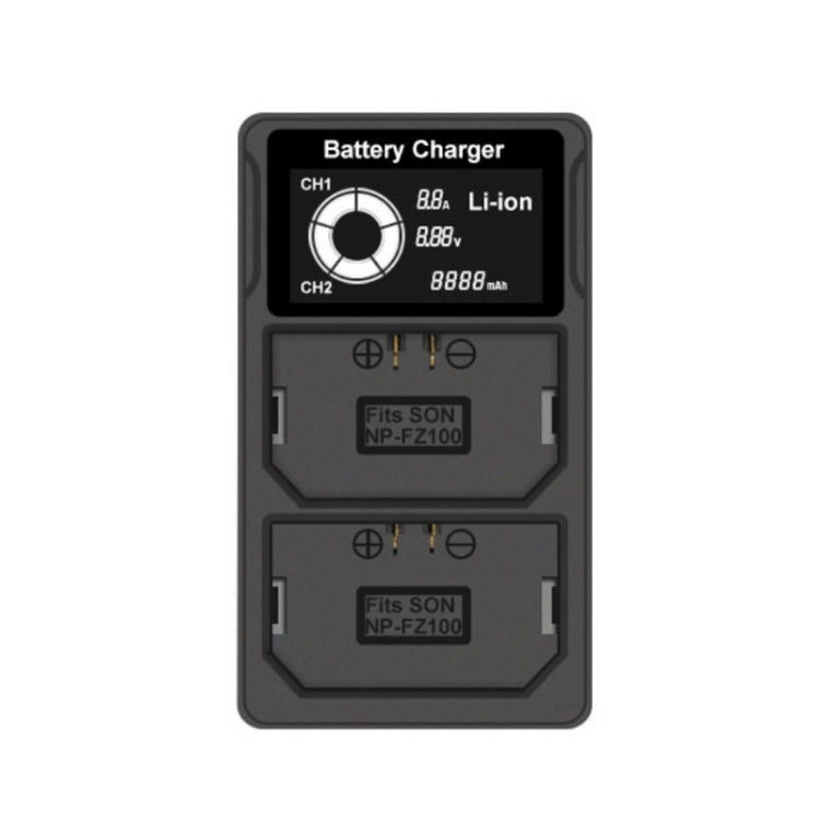 Cargador de batería de cámara de carga dual con pantalla LCD USB