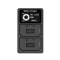 Cargador de batería de cámara de carga dual con pantalla LCD USB
