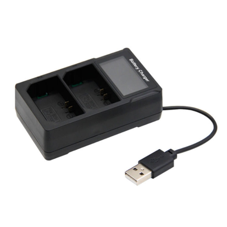 Cargador de batería de cámara de carga dual con pantalla LCD USB