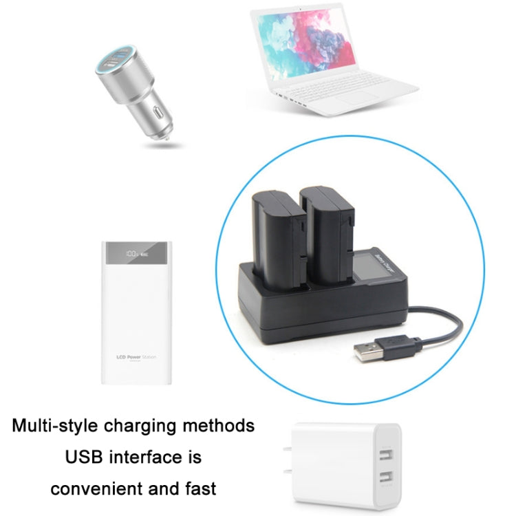 Cargador de batería de cámara SLR de doble carga LCD USB
