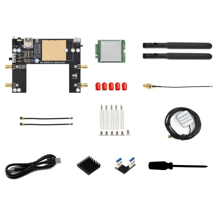 Módulo Waveshare SIM7600G-H-M.2 4G para Jetson Orin. Compatible con comunicación 4G/3G/2G y posicionamiento GNSS. Cobertura global., 32257