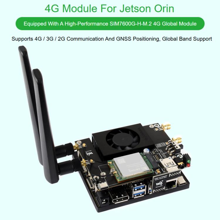 Módulo Waveshare SIM7600G-H-M.2 4G para Jetson Orin. Compatible con comunicación 4G/3G/2G y posicionamiento GNSS. Cobertura global., 32257