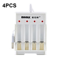 4 PCS BMAX B-04 AAA / AA 1.2V Batería Cargador USB de 4 ranuras, 4 Slot USB(White)