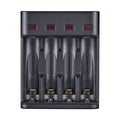 BMAX BH-804U 1.2V AA/AAA Batería recargable Independiente Cargador USB de 4 ranuras, 4 Slot Micro USB(Black)