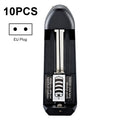 10 PCS BMAX Fuente de alimentación de inserción directa de ranura única 18650 Cargador de batería de litio, Single Slot EU Plug(Black), Single Slot US Plug(Black)