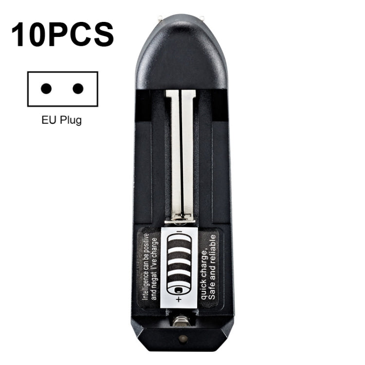 10 PCS BMAX Fuente de alimentación de inserción directa de ranura única 18650 Cargador de batería de litio, Single Slot EU Plug(Black), Single Slot US Plug(Black)