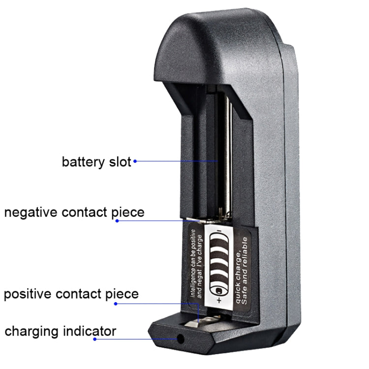 10 PCS BMAX Fuente de alimentación de inserción directa de ranura única 18650 Cargador de batería de litio, Single Slot EU Plug(Black), Single Slot US Plug(Black)