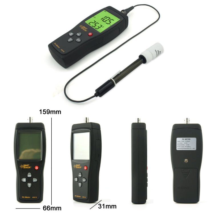 Probador de PH de agua de acuario con sensor inteligente AS218