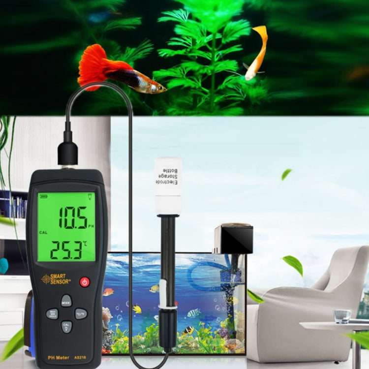 Probador de PH de agua de acuario con sensor inteligente AS218