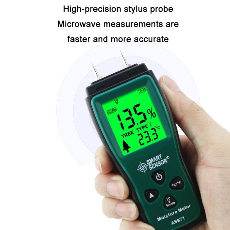 Probador inteligente del contenido de humedad del sensor AS971 para la fabricación de muebles de madera