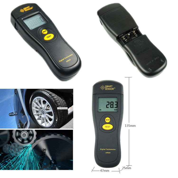 Sensor inteligente AR926 Pantalla LED Medidor de detección de velocidad fotoeléctrica