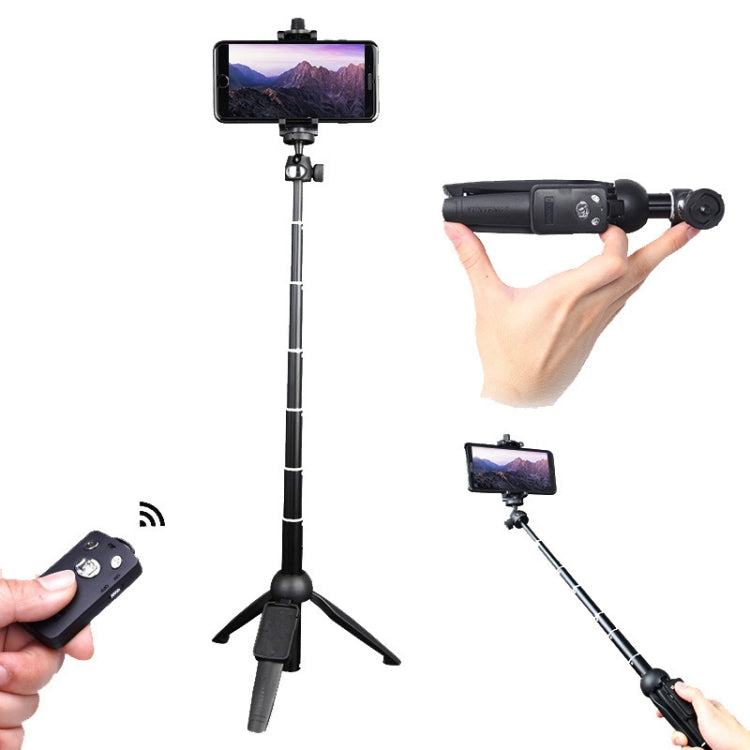YUNTENG Trípode de varilla Selfie para teléfono móvil con control remoto Bluetooth, 9928 Black, 9928N Black