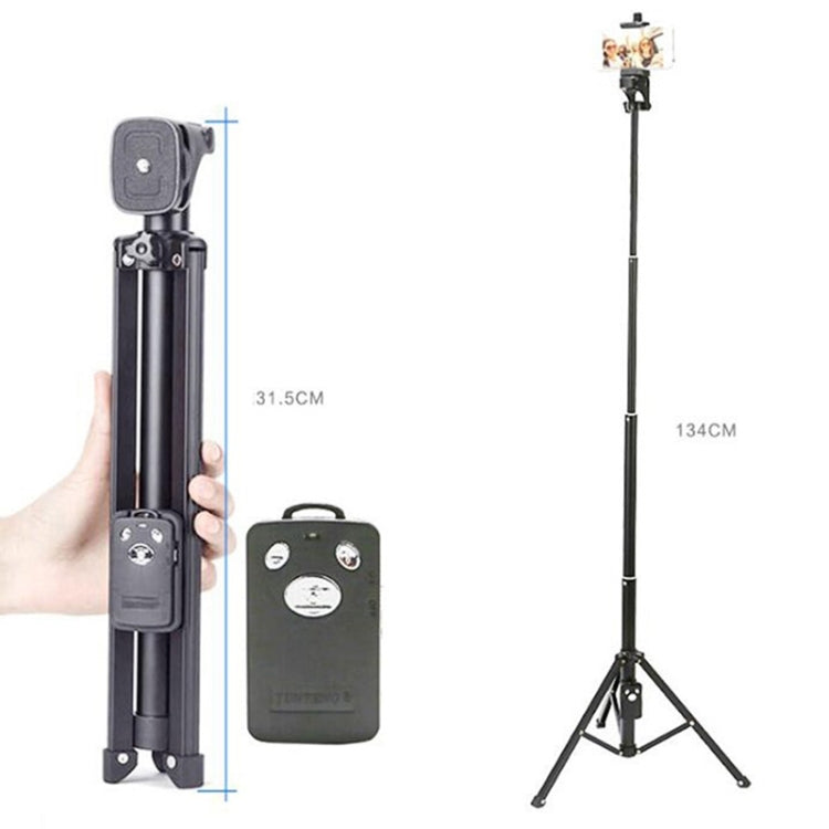 YUNTENG Selfie Stick Trípode Soporte de cámara de control remoto Bluetooth, 1688 Black, 1688 Pink), 1388 Black
