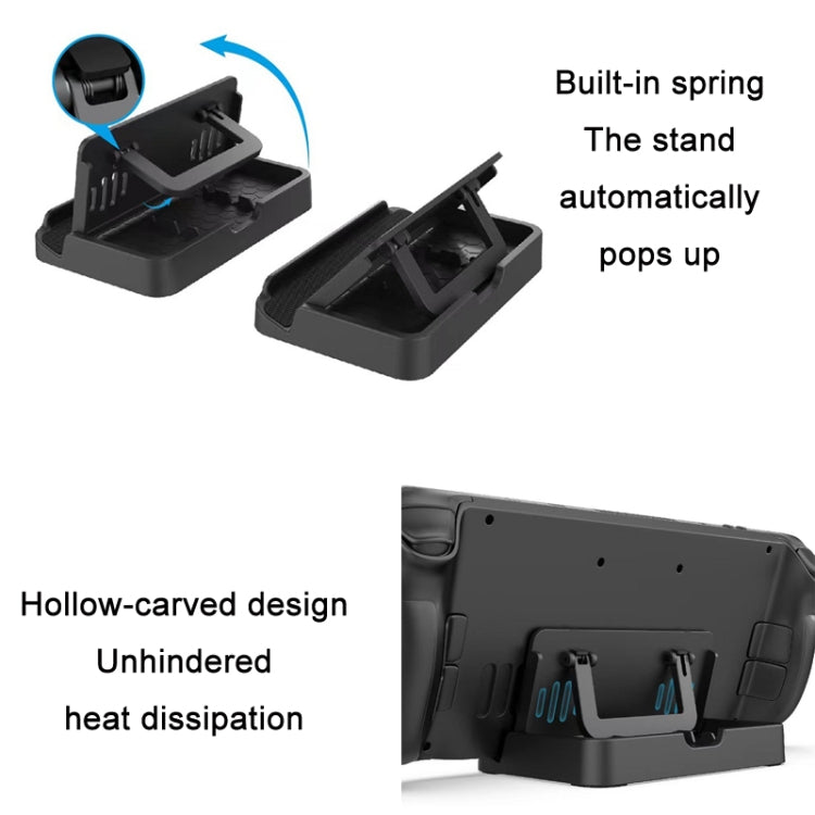 PGTECH para Steam Deck soporte de consola plegable ajustable + juego de pegatinas de panel táctil, PGTECH Console Stand + Trackpad Sticker