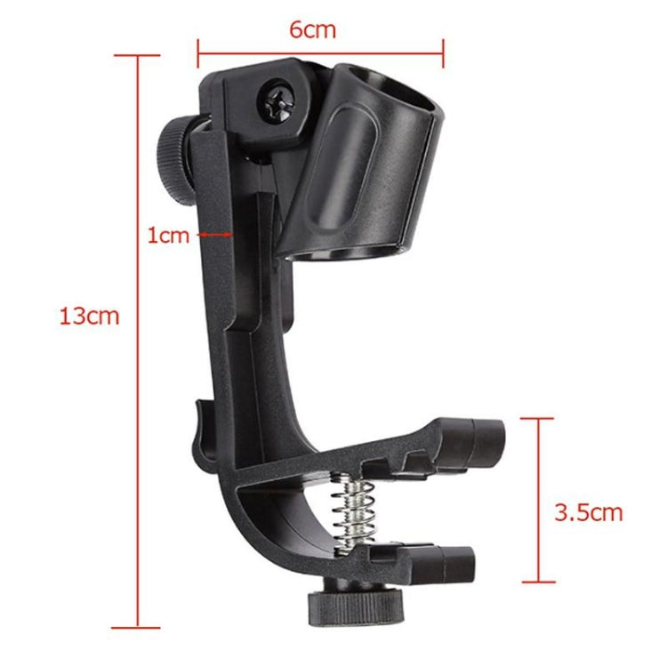 2 uds Clip ajustable en el borde del tambor soporte de abrazadera de micrófono de montaje de impacto, M00661