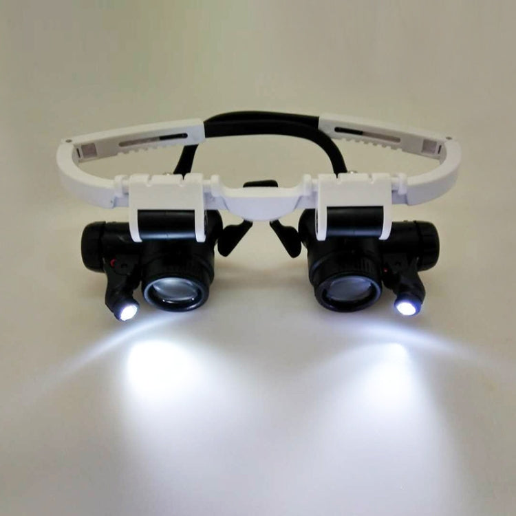 9892H-1 8x / 15x / 23x 2LED Lupa montada en la cabeza Reloj Reparación Gafas Tipo Lupa