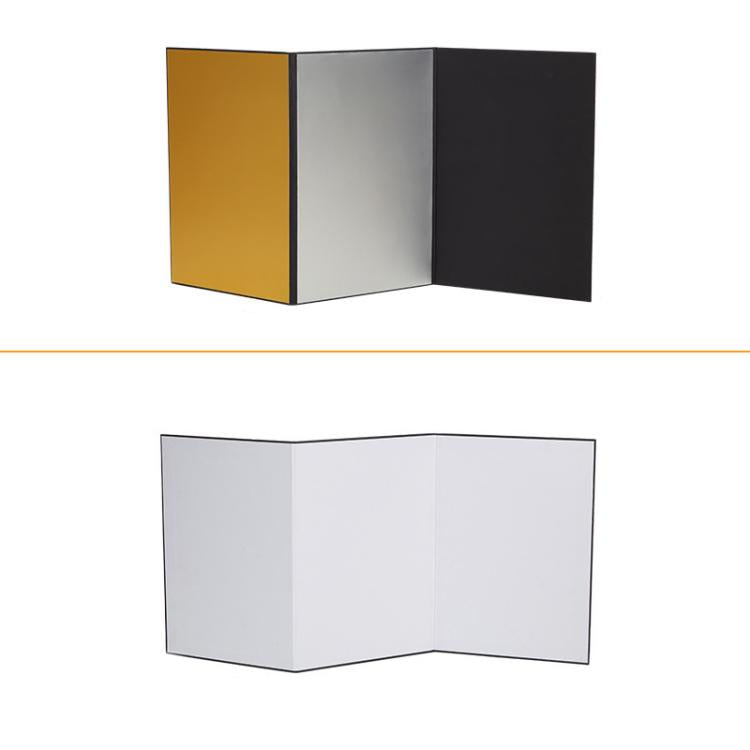 Accesorios de fotografía plegables en cartulina con reflector, A3 One Side All White, A3 One Side All Black, A3 One Side All Gold, A4 One Side All White, A4 One Side All Silver, A4 One Side All Gold