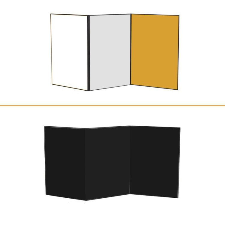 Accesorios de fotografía plegables en cartulina con reflector, A3 One Side All White, A3 One Side All Black, A3 One Side All Gold, A4 One Side All White, A4 One Side All Silver, A4 One Side All Gold