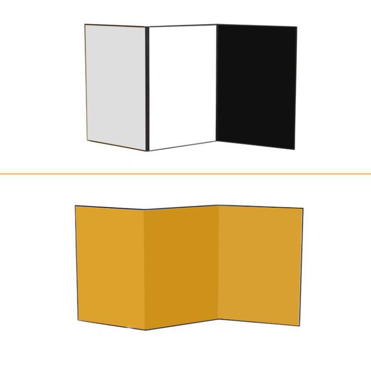 Accesorios de fotografía plegables en cartulina con reflector, A3 One Side All White, A3 One Side All Black, A3 One Side All Gold, A4 One Side All White, A4 One Side All Silver, A4 One Side All Gold