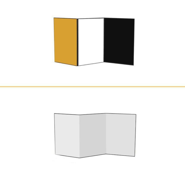 Accesorios de fotografía plegables en cartulina con reflector, A3 One Side All White, A3 One Side All Black, A3 One Side All Gold, A4 One Side All White, A4 One Side All Silver, A4 One Side All Gold