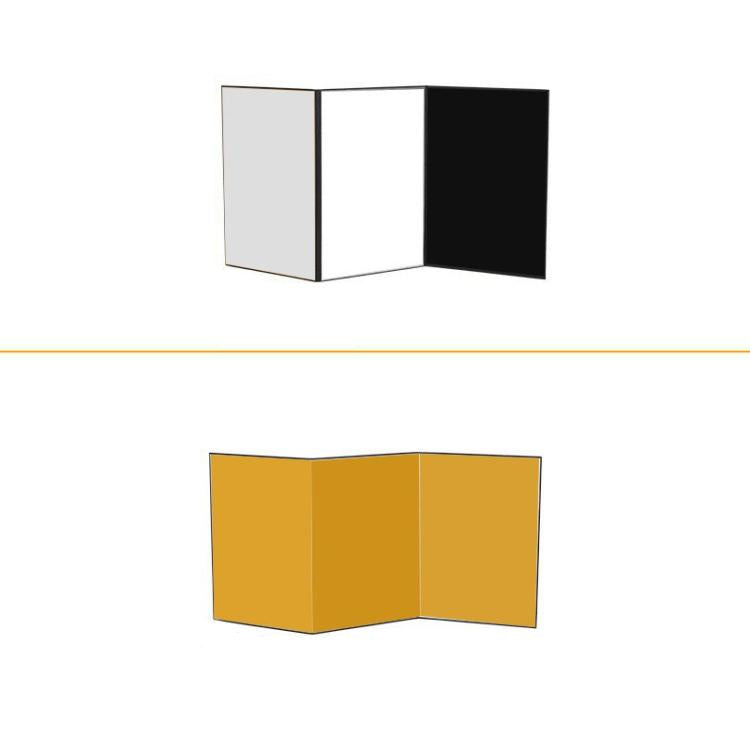 Accesorios de fotografía plegables en cartulina con reflector, A3 One Side All White, A3 One Side All Black, A3 One Side All Gold, A4 One Side All White, A4 One Side All Silver, A4 One Side All Gold
